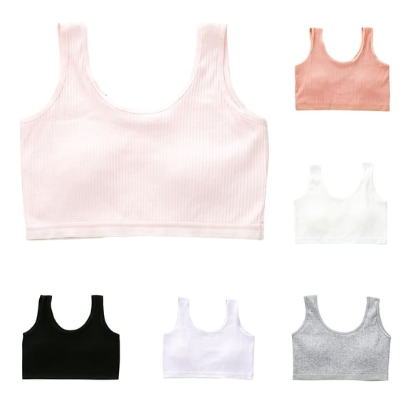HAOTAGS Girls Seamless Training Bra (13-17) Cami Sport Bra Stretch Performance Seamless Bra Pink Size 14 Years