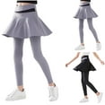 thumbnail image 1 of HAOTAGS Girls Skirt Leggings, Casual Quick Dry Dance Wear Yoga Pants Black 7 Years, 1 of 5