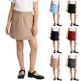 thumbnail image 1 of HAOTAGS Girls Skirts Pants,Side Pockets Solid Elastic Waistband School Uniform Skirts Black 5-6, 1 of 8