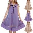 thumbnail image 1 of HAOTAGS Girls Sleeveless Dresses,Peter-Pan Sweet-Collar Sundress Tutu Tween Picnic Party Gown Dress Purple 12-13, 1 of 7