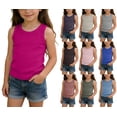 thumbnail image 1 of HAOTAGS Girls Soft Rib-Knit Sleeveless Tank Tops Casual Summer Lightweight Layering Tops Dark Blue Size 12 Years, 1 of 9