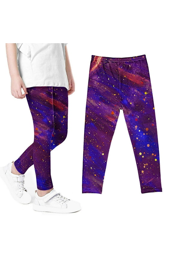 Girls Stylish School Wearing Leggings Soft Comfortable Tights Printed Leggings Pants for Summer 2025 Multicolor Size 3-4 Years