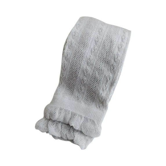 HAOTAGS Girls' Summer Pants, Breathable Lightweight Hollow Out Leggings Cropped Trousers Gray 5 T