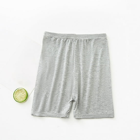 HAOTAGS Girls Summer Shorts(3-14), Solid Color Casual High Waisted Leggings Shorts Gray 5-6Years