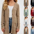 thumbnail image 1 of HAOTAGS Girls Sweater Jacket Loose Fit Winter Warm Thin Long Sleeve Cardigan Khaki Size 11, 1 of 5