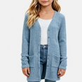 thumbnail image 1 of HAOTAGS Girls Sweater Jacket Loose Fit Winter Warm Thin Long Sleeve Cardigan Light Blue Size 7, 1 of 5