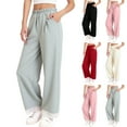 thumbnail image 1 of HAOTAGS Girls Sweatpants with Lace Trim(1-13), Elastic Waist with Side Pockets Long Pants Pink 1-2Years, 1 of 7