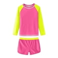 thumbnail image 1 of HAOTAGS Girls Swimsuit Set,Long Sleeve Elastic Waist Sun Protection Rash Guard Two Piece Bathing Suit Yellow 15, 1 of 9