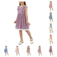 thumbnail image 1 of HAOTAGS Girls Tank Dresses,Mid-Length Park Play Shift Skater Summer Sleeveless Dress Purple 2-3, 1 of 9