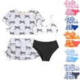 thumbnail image 1 of HAOTAGS Girls Tankini Swimsuit 10-12,Rash Guard Printed Sun Protection Summer 4PC Swimwear White, 1 of 7
