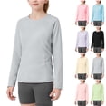thumbnail image 1 of HAOTAGS Girls UV Protection Shirts,Side Pockets Quick-Dry UPF 50+ Long Sleeve Shirts Gray 12 T, 1 of 9
