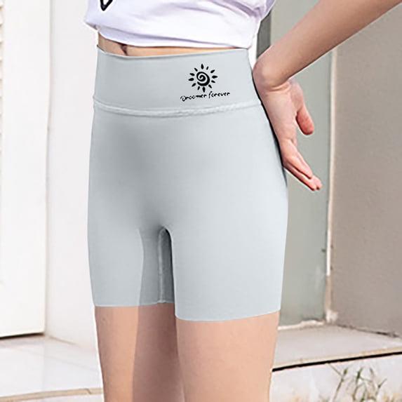 HAOTAGS Girls Yoga Shorts( 2-12) Summer Running Workout Leggings Casual High Waist Underpants White Size 4 Years