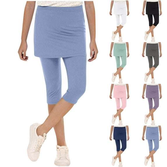 HAOTAGS Girls' Youth Legging, Sports Workout Summer Underpants Moisture Wicking Active Shorts Purple 7-8 Years