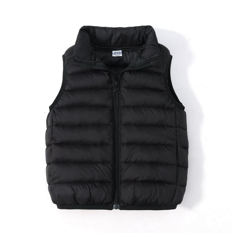 HAOTAGS Girls and Toddlers Lightweight Packable Puffer Vest Kid Tops Vest Black Size 4 Years