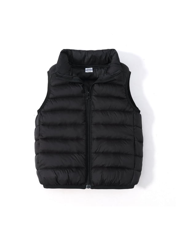 Girls and Toddlers' Lightweight Packable Puffer Vest Kid Tops Vest Black Size 4 Years