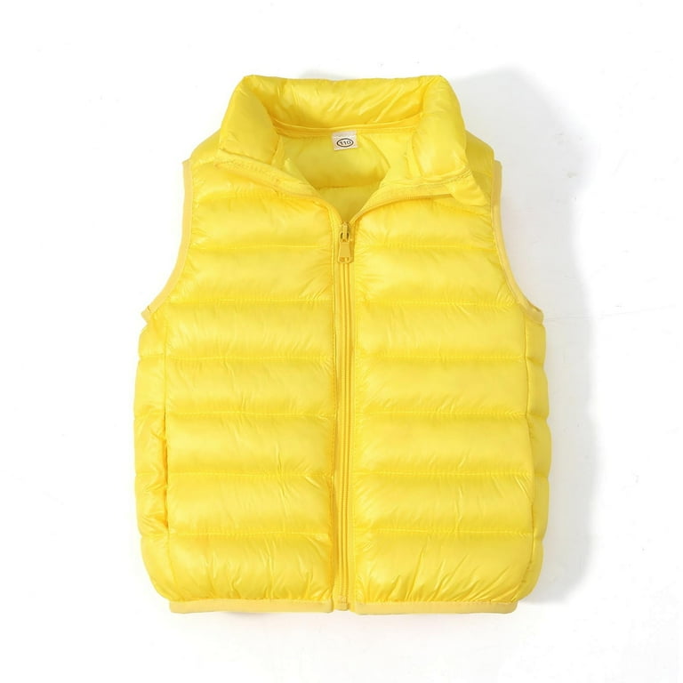 HAOTAGS Girls and Toddlers Lightweight Packable Puffer Vest Kid Tops Vest Yellow Size 6 Years