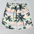 thumbnail image 1 of HAOTAGS Hawaiian Beach Shorts for Teen Boys（7-14） Casual Elastic Waist Graphci Print Quick Dry Swim Trunks Purple Size 13 Years, 1 of 6