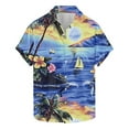 thumbnail image 1 of HAOTAGS Hawaiian Shirt for Men Short Sleeves Graphic Print Casual Button Down Summer Beach Dress Shirts Multicolor Size M, 1 of 5