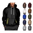 thumbnail image 1 of HAOTAGS Hoodies for Men, Long Sleeve Sport Sweatshirt with Pocket Soft Casual Pullover Top Khaki 2XL, 1 of 8