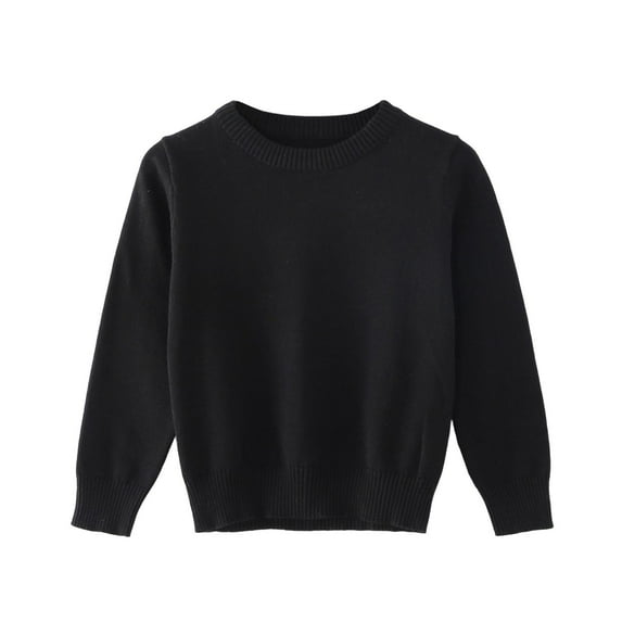 HAOTAGS Infant Long Sleeve Sweater,Pullover Warm Crew Neck Baby Toddler Knit Sweater Black 3 Years