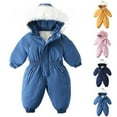 thumbnail image 1 of HAOTAGS Kid's One Piece Snowsuits(1-5), Boys Girls Overalls Ski Suits Jackets Coats Jumpsuits Winter Outdoor Waterproof Snowboarding Blue 3 Years-4Years, 1 of 10