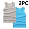 thumbnail image 1 of HAOTAGS Kids 2PC Tank Tops Girls Boys, Solid Round Neck Summer（2-14） Cotton Sleeveless Tops Dark Blue 9 Years, 1 of 3