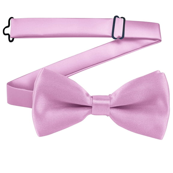 HAOTAGS Kids Bow Tie, Solid College Style Shirt School Uniform Student Necktie Pink Free Size