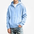 thumbnail image 1 of HAOTAGS Kids Hooded Sweatshirt (4-15) Long Sleeve Hoodie With Pocket Warm Zipper Jacket Light Blue Size 8, 1 of 9