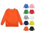 thumbnail image 1 of HAOTAGS Kids Round-Neck Long-Sleeve Sweatshirts (Ages 1 to 13) Lightweight, Soft Pullover Top for Boys and Girls Orange Size 10, 1 of 6