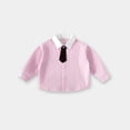 thumbnail image 1 of HAOTAGS Kids Stylish Button-Up Shirts, Casual Breathable Long Sleeve Uniform Dress Tops Pink 8-9 Years, 1 of 5