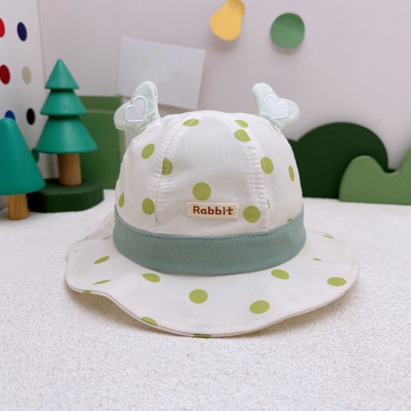 HAOTAGS Kids Sun Hats for Summer, Breathable Adorable Sun Protection Baby Child Hats Green Free Size