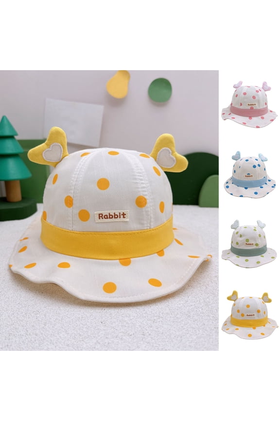Kids Sun Hats for Summer, Breathable Sun Protection Adorable Baby Child Hats Yellow Free Size