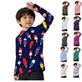 thumbnail image 1 of HAOTAGS Kids Sun Protection Tops,Long Sleeve Hooded UV Protection Fabric Graphic Shirts Multicolor 9-10T, 1 of 6