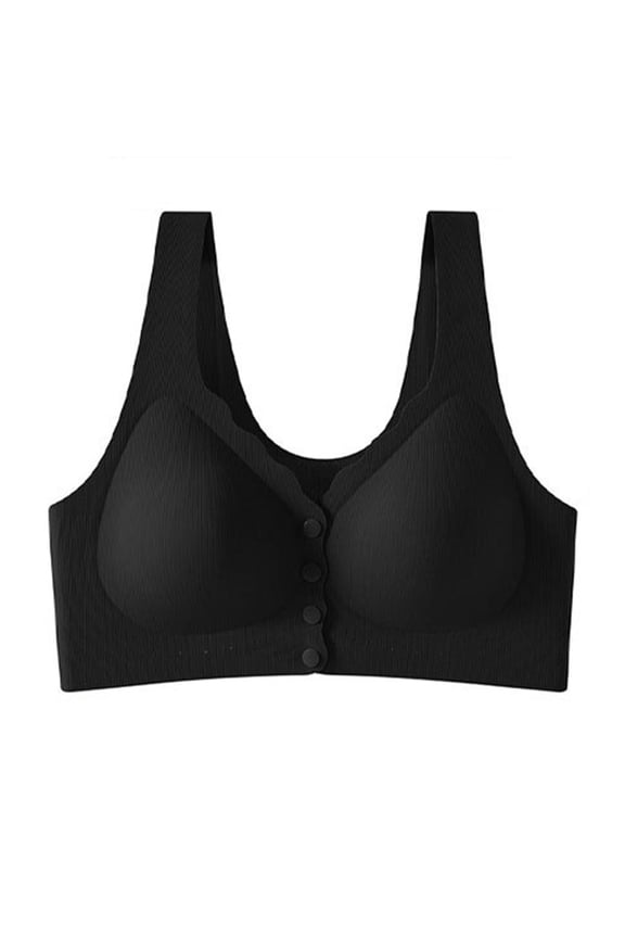 Ladies Bra,Evolution Wirefree Plus Sizes Stay Put Bralette Black XL