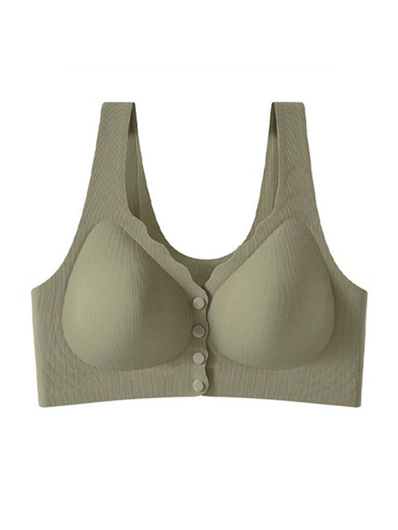 Ladies Bra,Stay Put Plus Sizes Evolution Wirefree Bralette Green XXXL