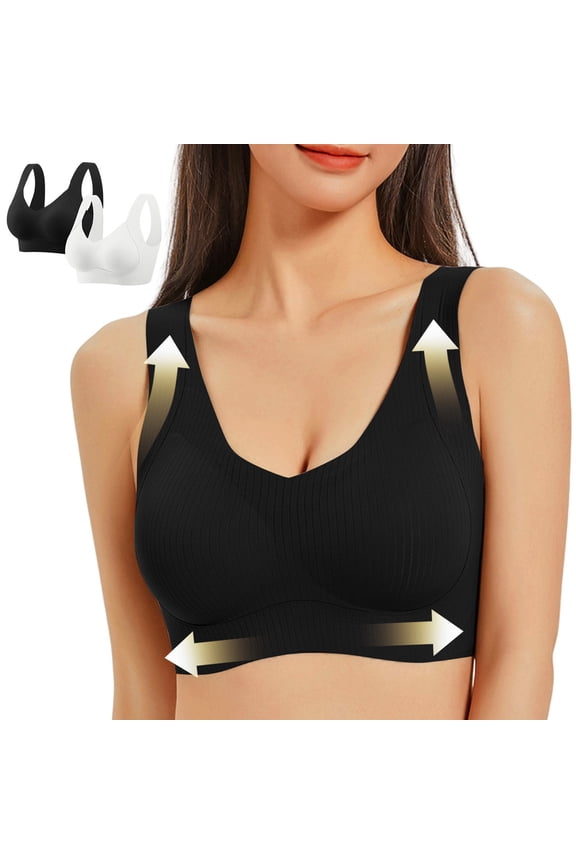 Ladies Everyday Bras Evolution Wirefree Bras for Women Nursing Moisture-Wicking Pullover White M