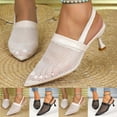 thumbnail image 1 of HAOTAGS Ladies' High-heel Sandals,Pointed Toe Casual Matching Slingback Beach Shoes Beige 7, 1 of 5