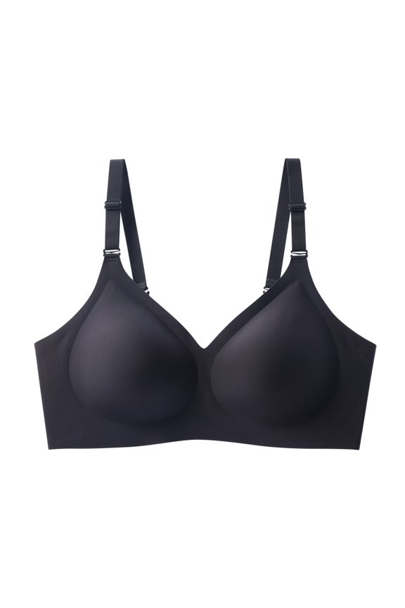 Ladies Underwire Bra,Plus Sizes Stay Put Evolution Wirefree Push&nbsp;-&nbsp;Up Black XXXXL