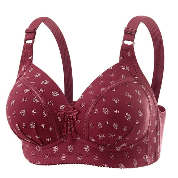 HAOTAGS Ladies Wireless Bra,Breathable Adult Female Strapless Push - Up Wine 38