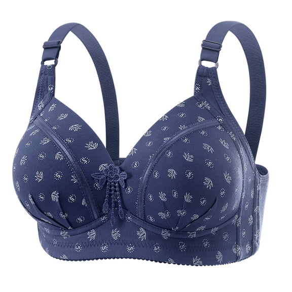 HAOTAGS Ladies Wireless Bra,Breathable Strapless Adult Female Push - Up Dark Blue 42