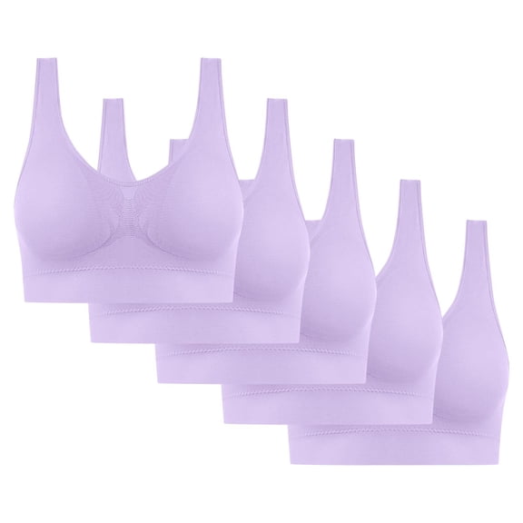 HAOTAGS Ladies Wireless Bra,Breathable Strapless Adult Female Push - Up Purple S