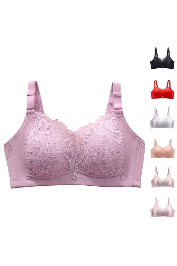 Ladies Wireless Bra,Removable Pads Traceless Invisible Embrace Demi Cup Purple 34