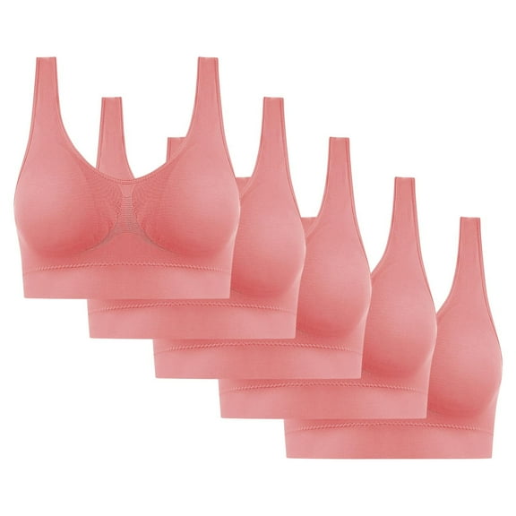 HAOTAGS Ladies Wireless Bra,Strapless Adult Female Breathable Push - Up Watermelon Red M