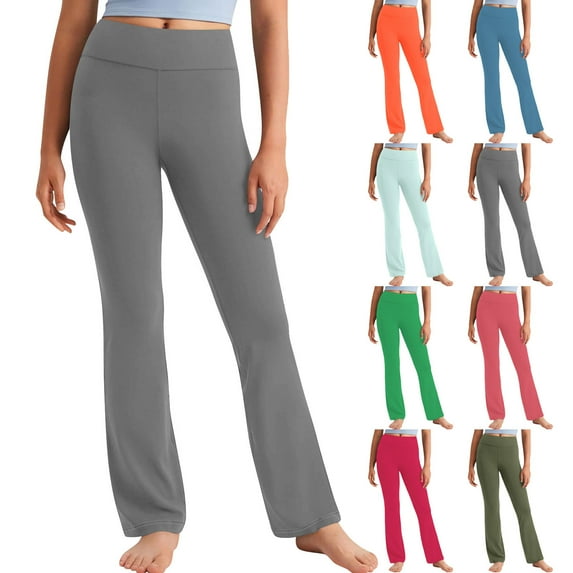 HAOTAGS Leggings for Girls (2-13), High Waist Straight Leg Casual Yoga Pants Daily School Pants Pink 8 Years