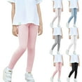 thumbnail image 1 of HAOTAGS Leggings for Toddler Girls, Solid Color Casual Sport Yoga Pants High Waist Full Length Pants White 11-12Years, 1 of 8