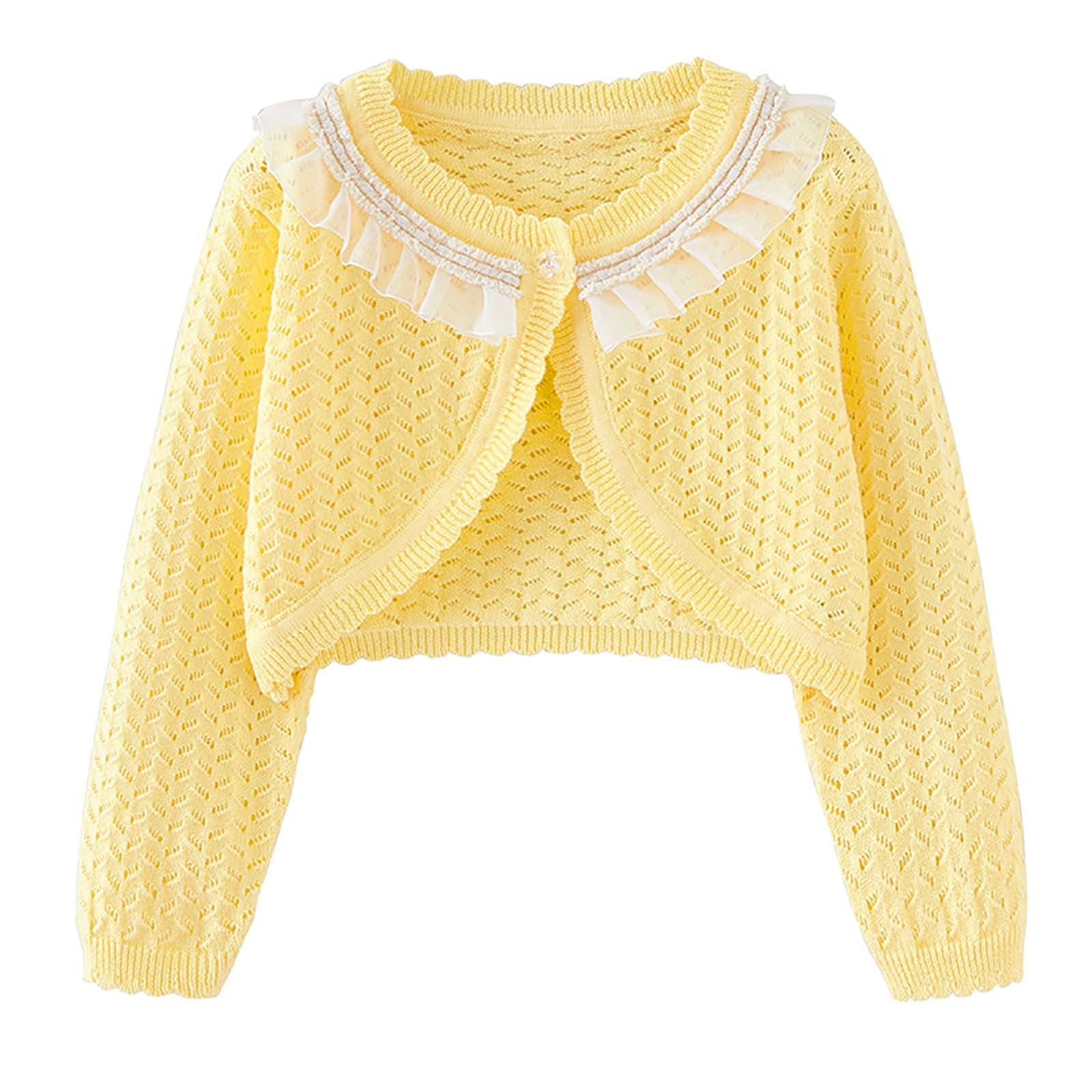 Tiddler Cover HAOTAGS Little Girls Crew Neck Long Sleeve Cotton Cardigan with Cute ...