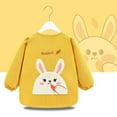 thumbnail image 1 of HAOTAGS Long-Sleeve Baby Bib Coverall Cute Printed Reversible Corduroy Waterproof for Toddlers & Infants Yellow Size 6 Years, 1 of 3