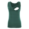 thumbnail image 1 of HAOTAGS Maternity Nursing Tank Tops, Breathable Nursing V-Neck Summer Solid Maternity Blouse Green S, 1 of 4