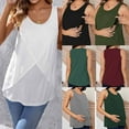 thumbnail image 1 of HAOTAGS Maternity Tank Tops, Solid Color Sleeveless Crew Neck Wire-free Nursing Tops White 2XL, 1 of 4