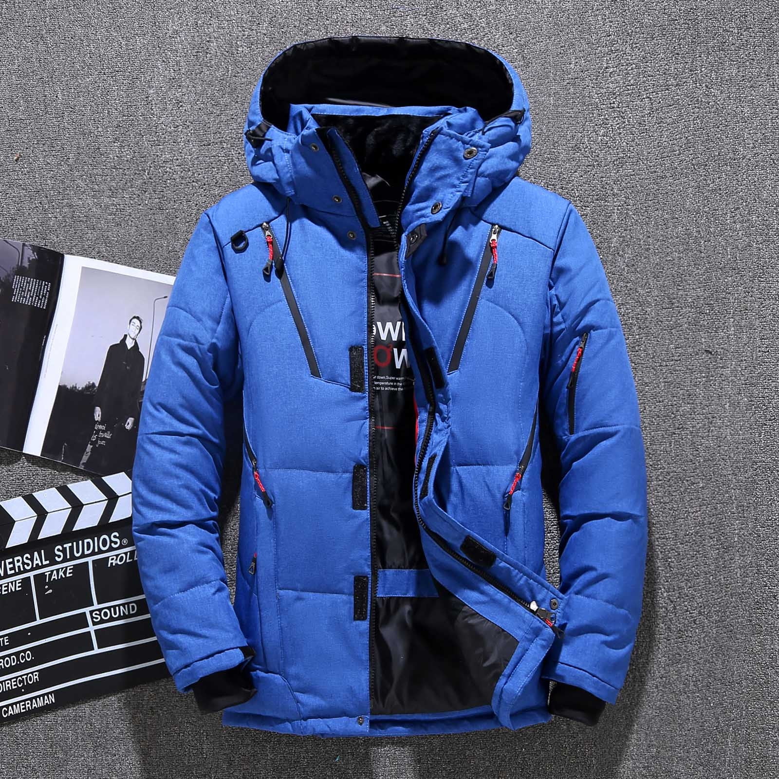 HAOTAGS Men Puffer Jacket Parkas Thicken Padded Jacket Warm Winter Coat